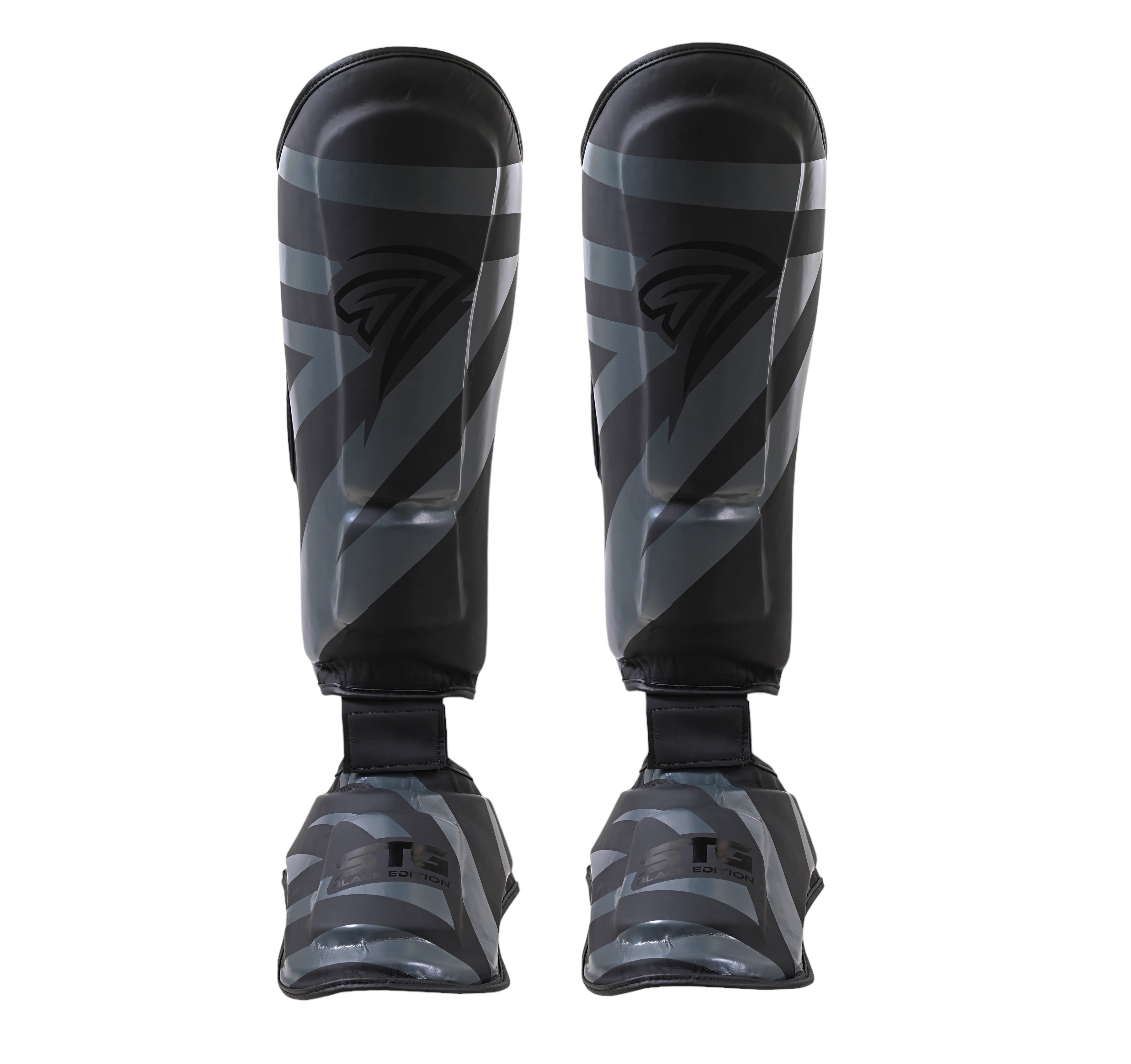 STG Shin guards with removable feet Black Edition